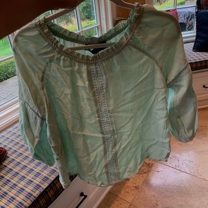 Light green super cute off the shoulder blouse